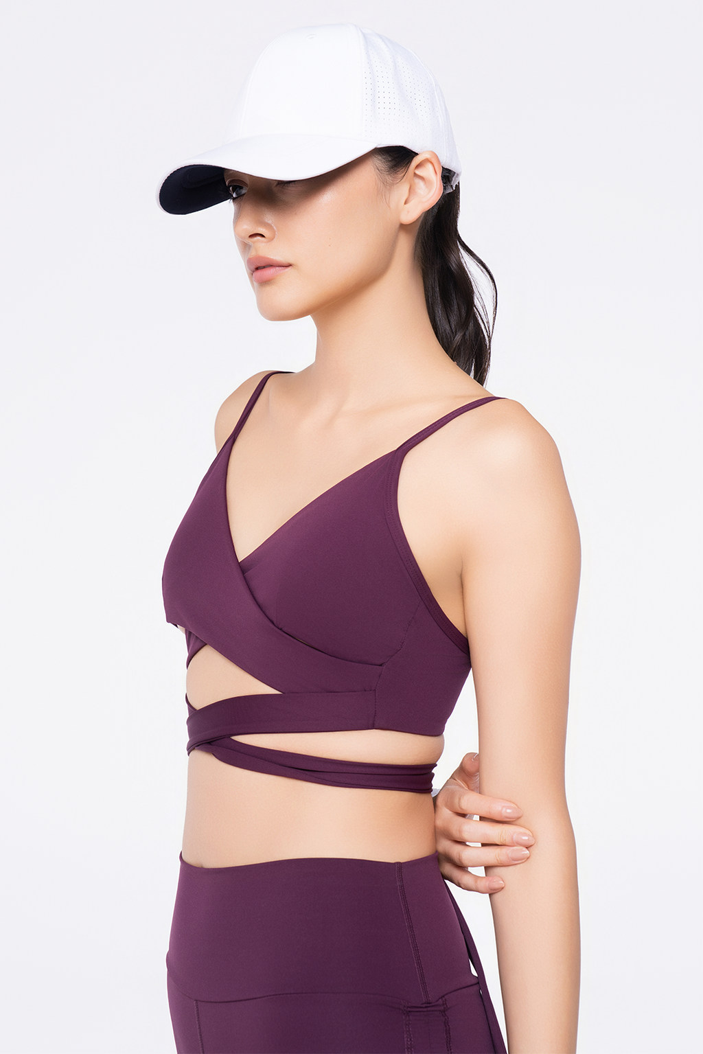 Reverence Top Burgundy  & Side Scrunch Shorts