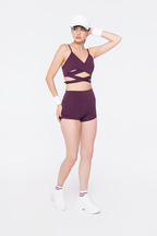 Reverence Top Burgundy  & Side Scrunch Shorts