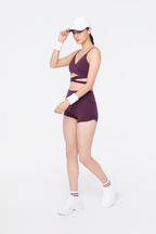 Reverence Top Burgundy  & Side Scrunch Shorts