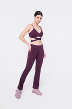 Reverence Bra Top Burgundy & Boot Flare Leggings