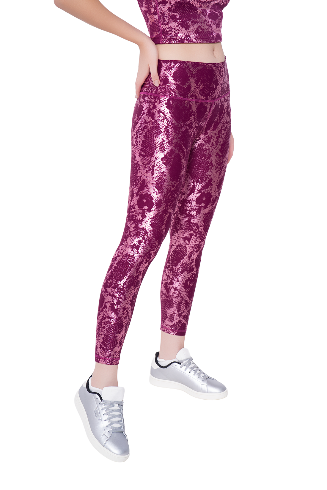 Rose Metallic Leggings