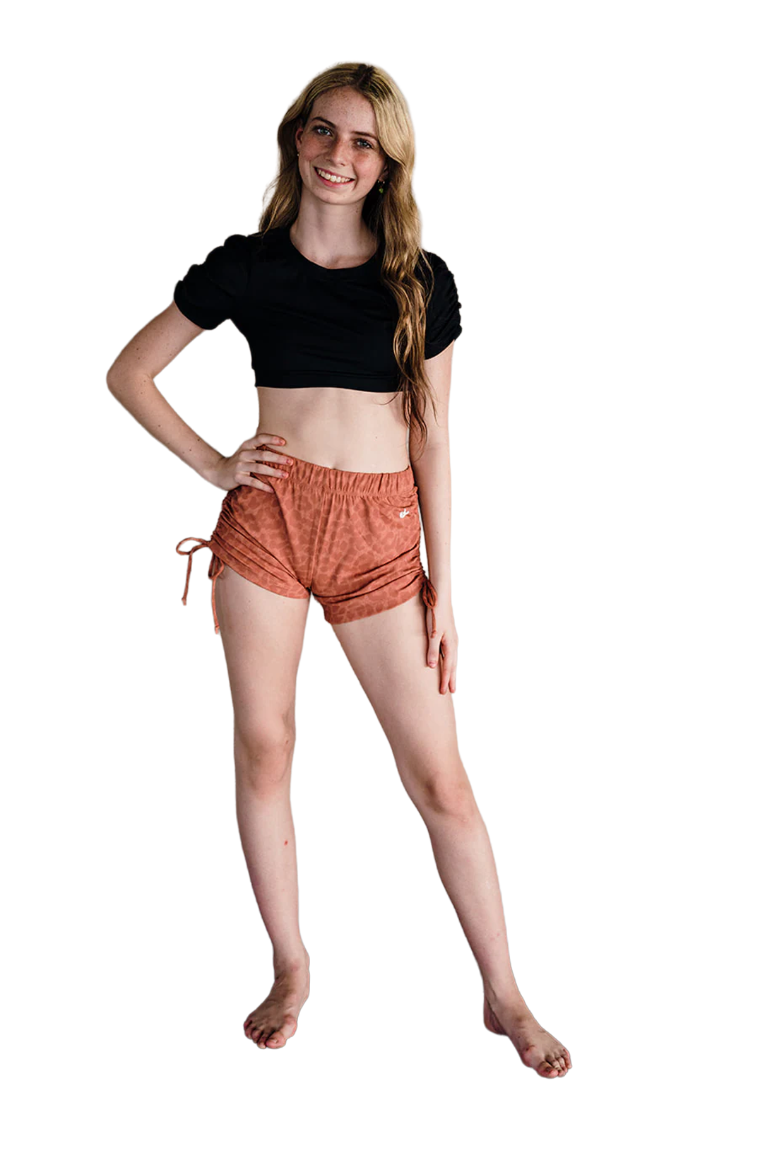 Rust Orange Cheetah String Shorts