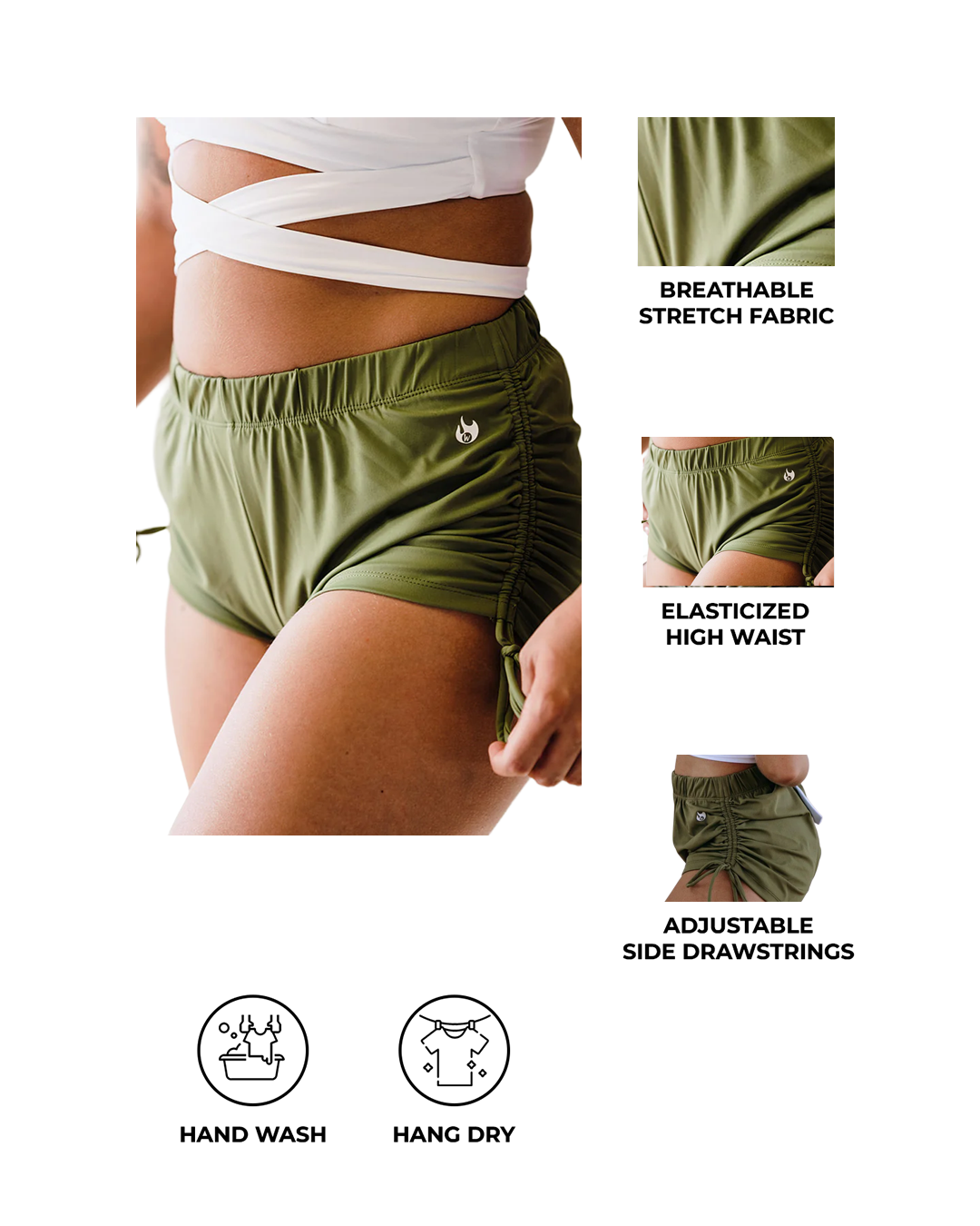 Army Green Urban String Shorts
