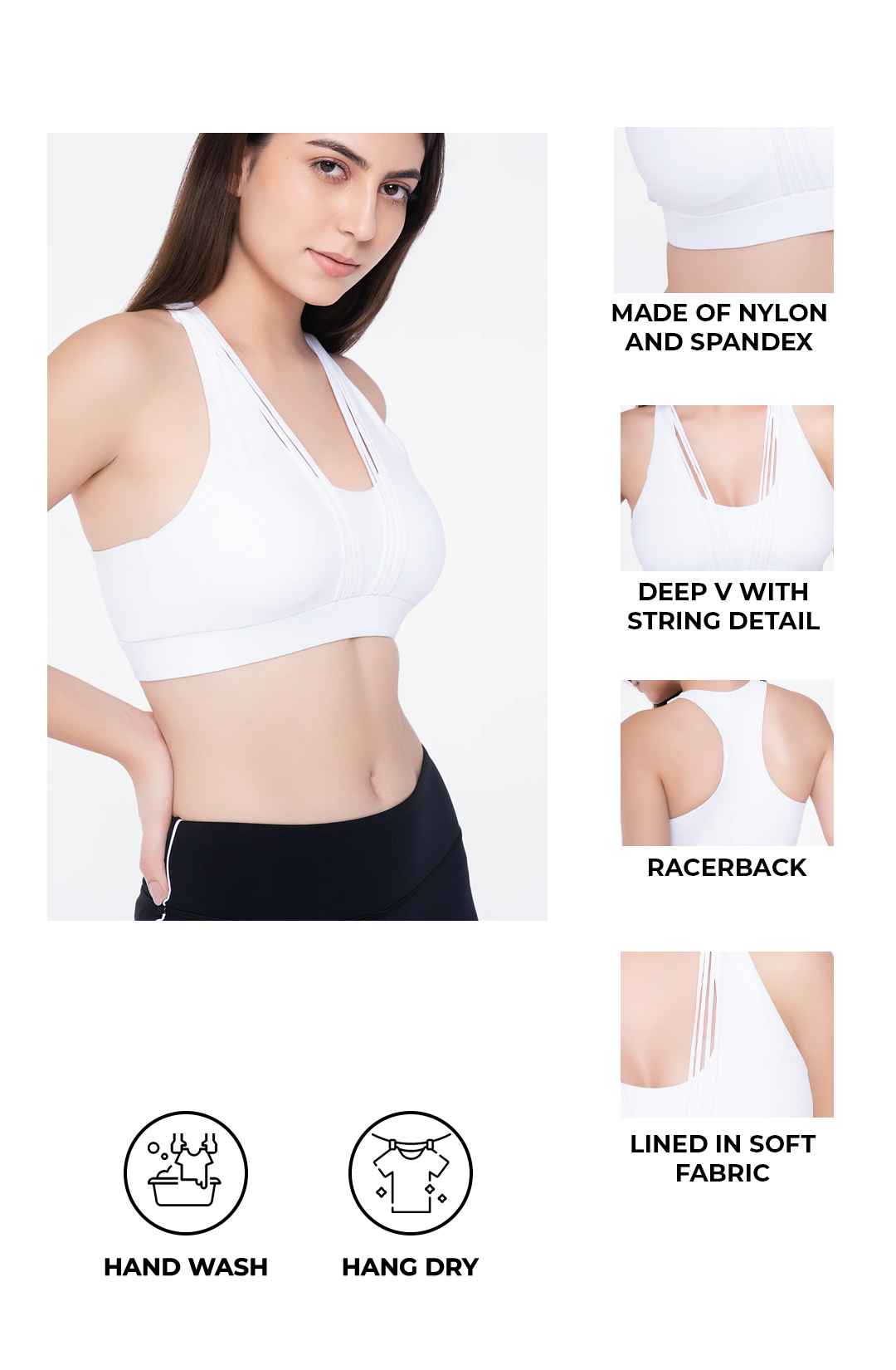 White Strung Bra Top