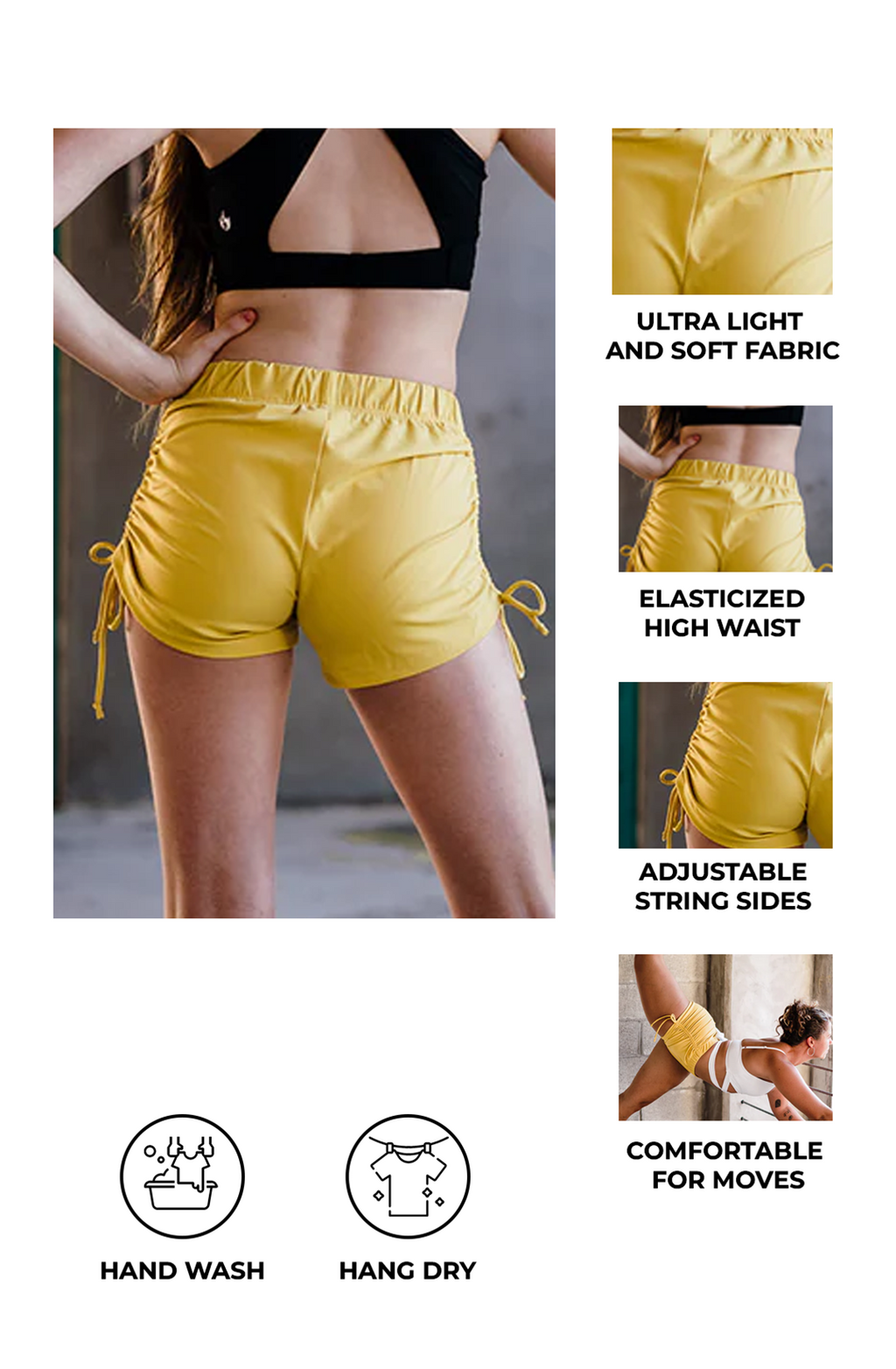 Yellow String Shorts