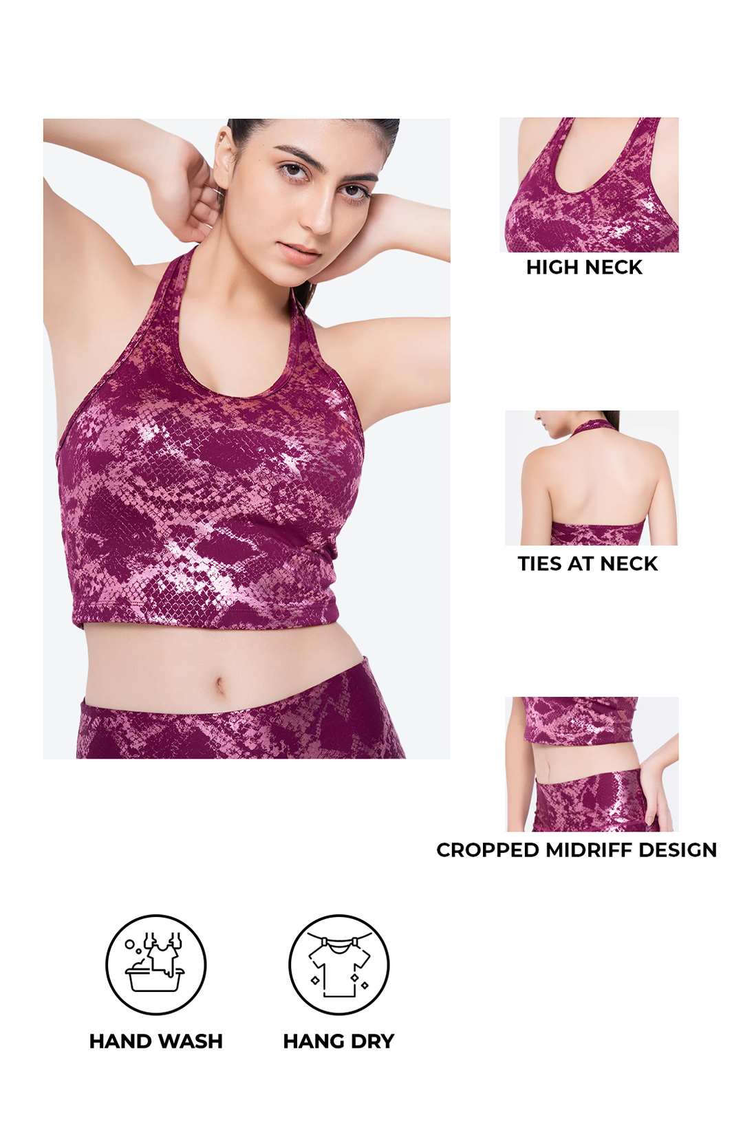 Rose Metallic Halter Top