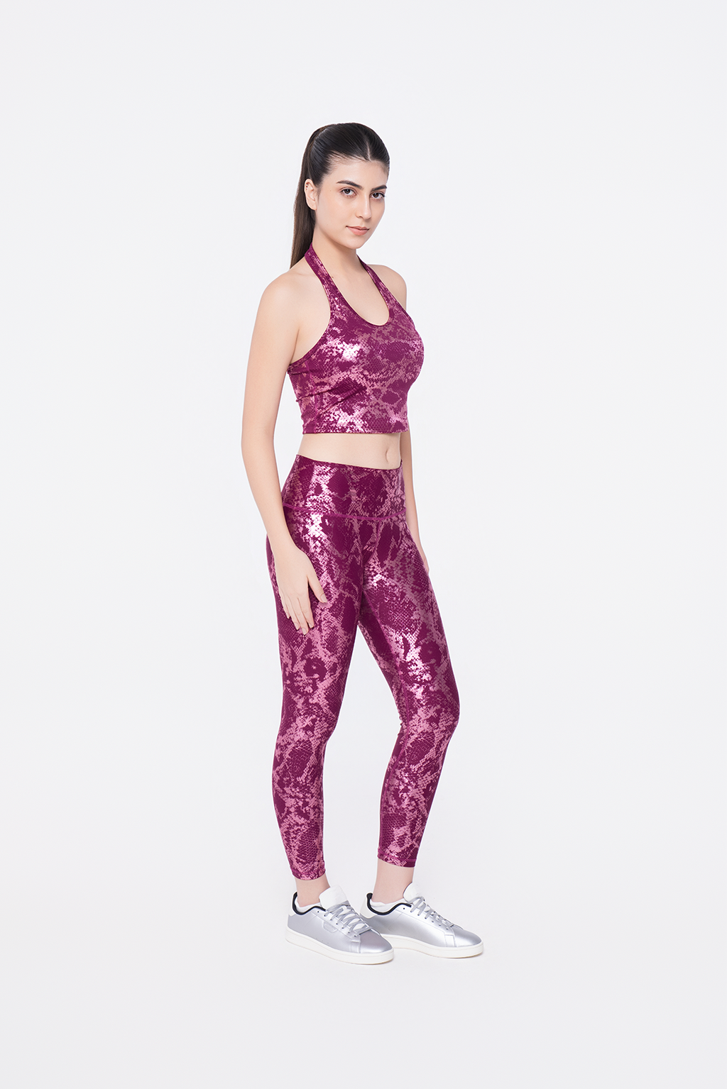 Rose Metallic Halter Top & Leggings