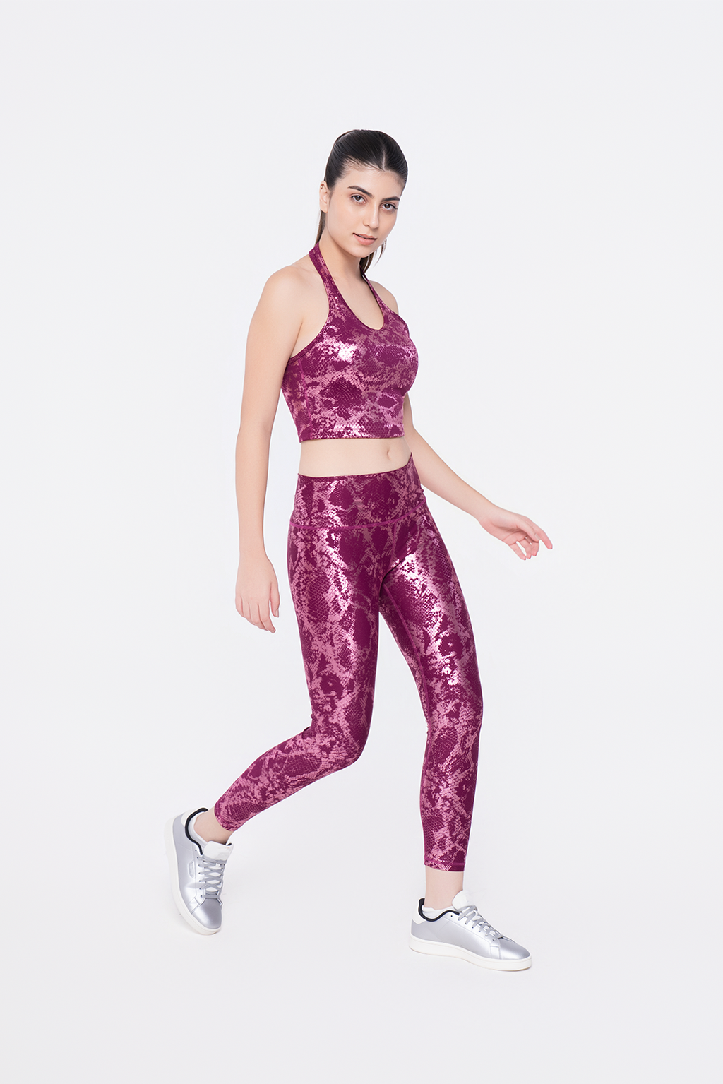Rose Metallic Halter Top & Leggings
