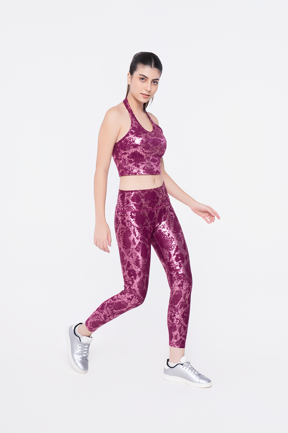 Rose Metallic Halter Top & Leggings