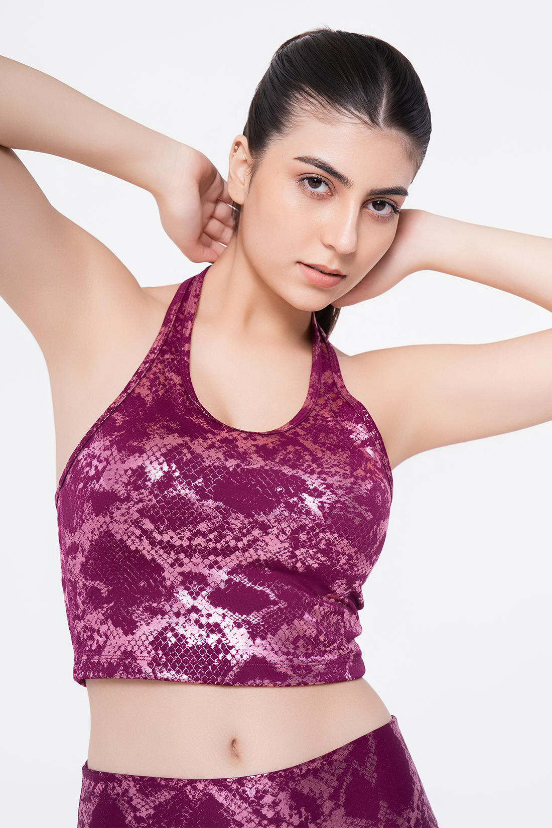 Rose Metallic Halter Top