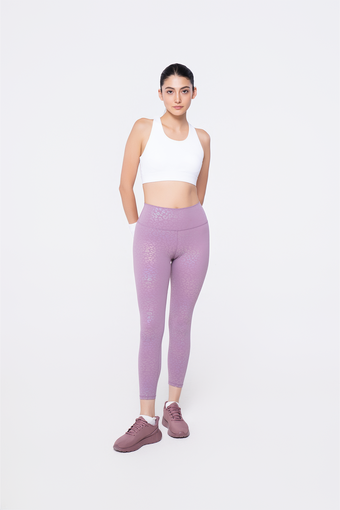 Interlace Bra Top & Iridescent Cheetah Leggings