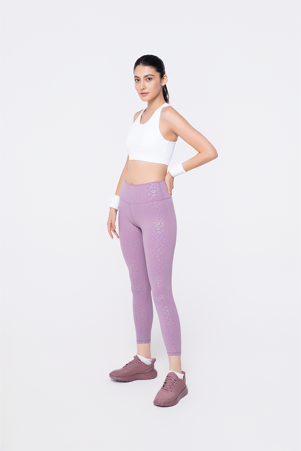 Interlace Bra Top & Iridescent Cheetah Leggings