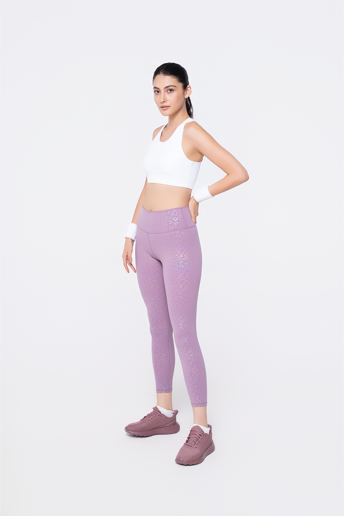 Interlace Bra Top & Iridescent Cheetah Leggings