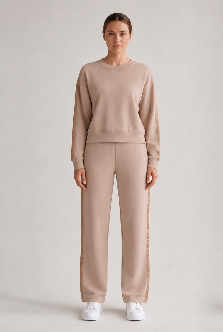 Beige Flow Luxe Lounge Top