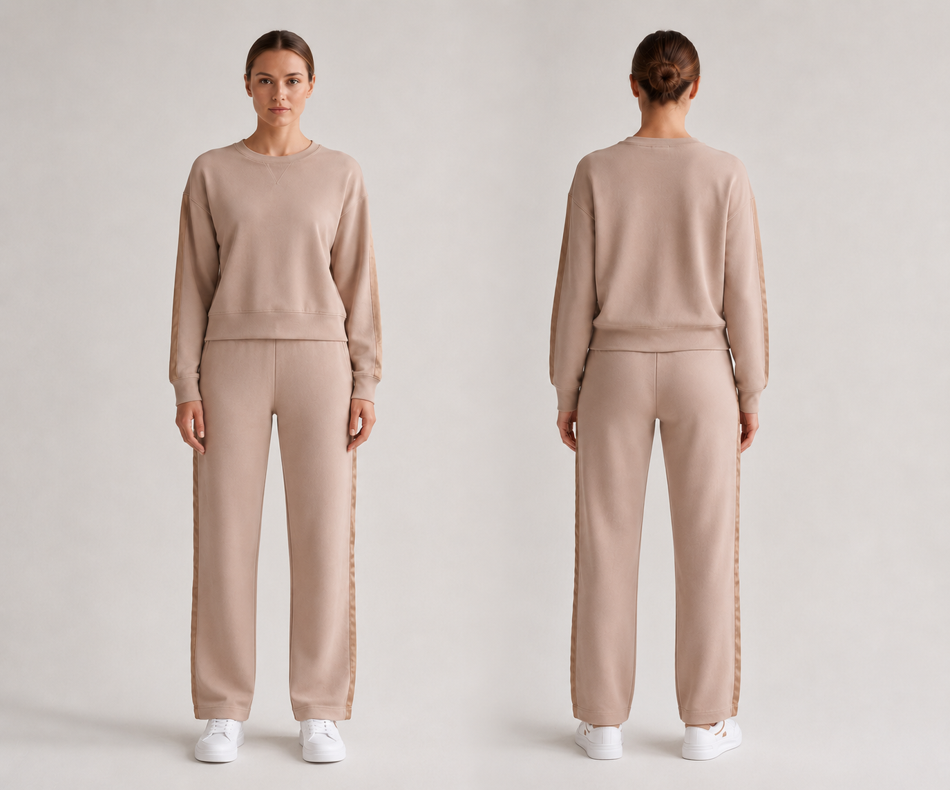 Beige Flow Luxe Lounge Top