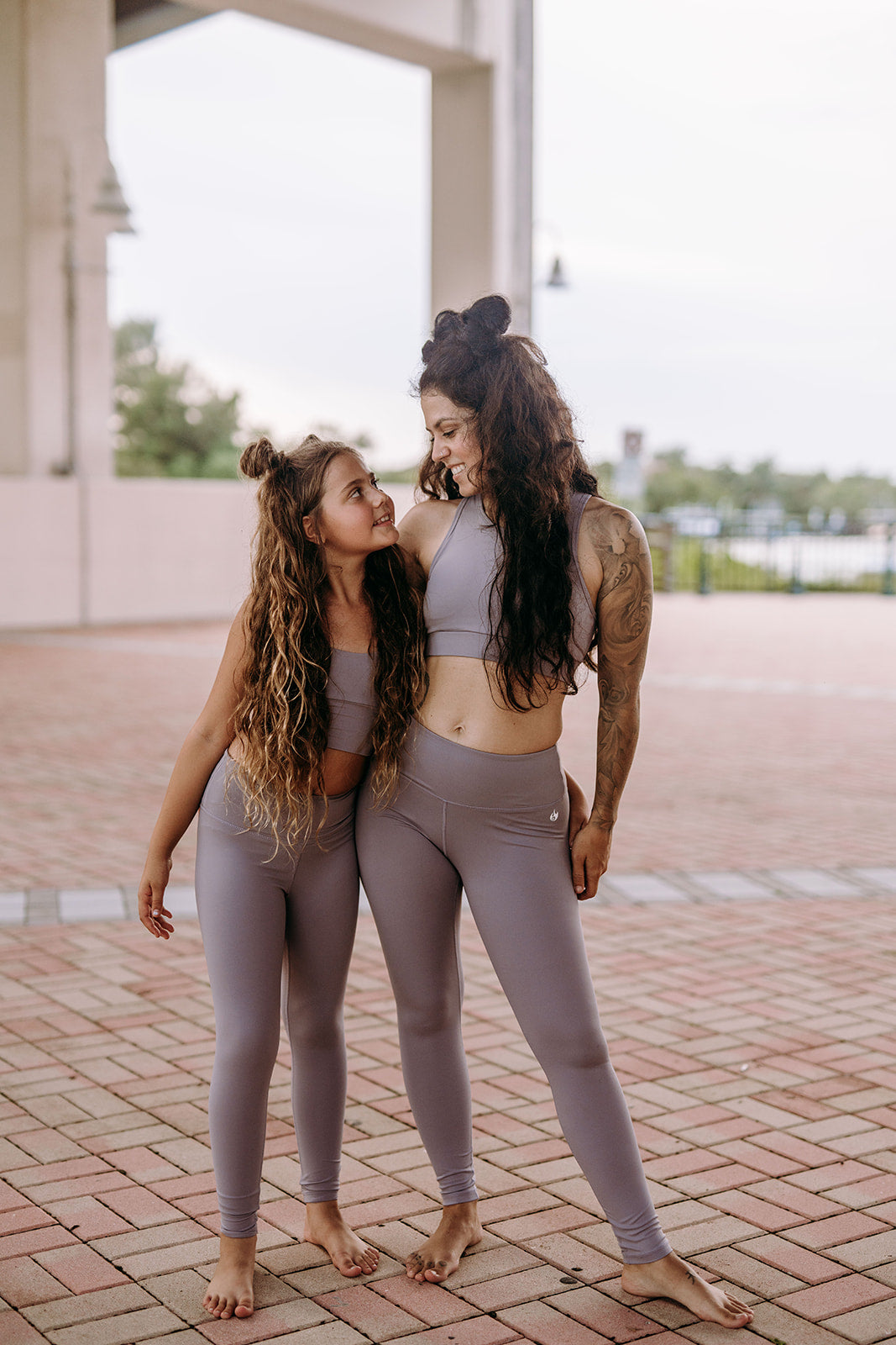 Youth Grey Criss Cross Leggings
