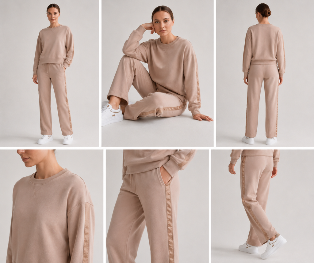 Beige Flow Luxe Lounge Top