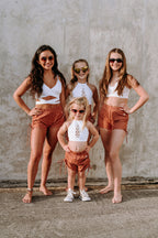 Youth Rust Orange Cheetah String Shorts