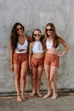 Youth Rust Orange Cheetah String Shorts