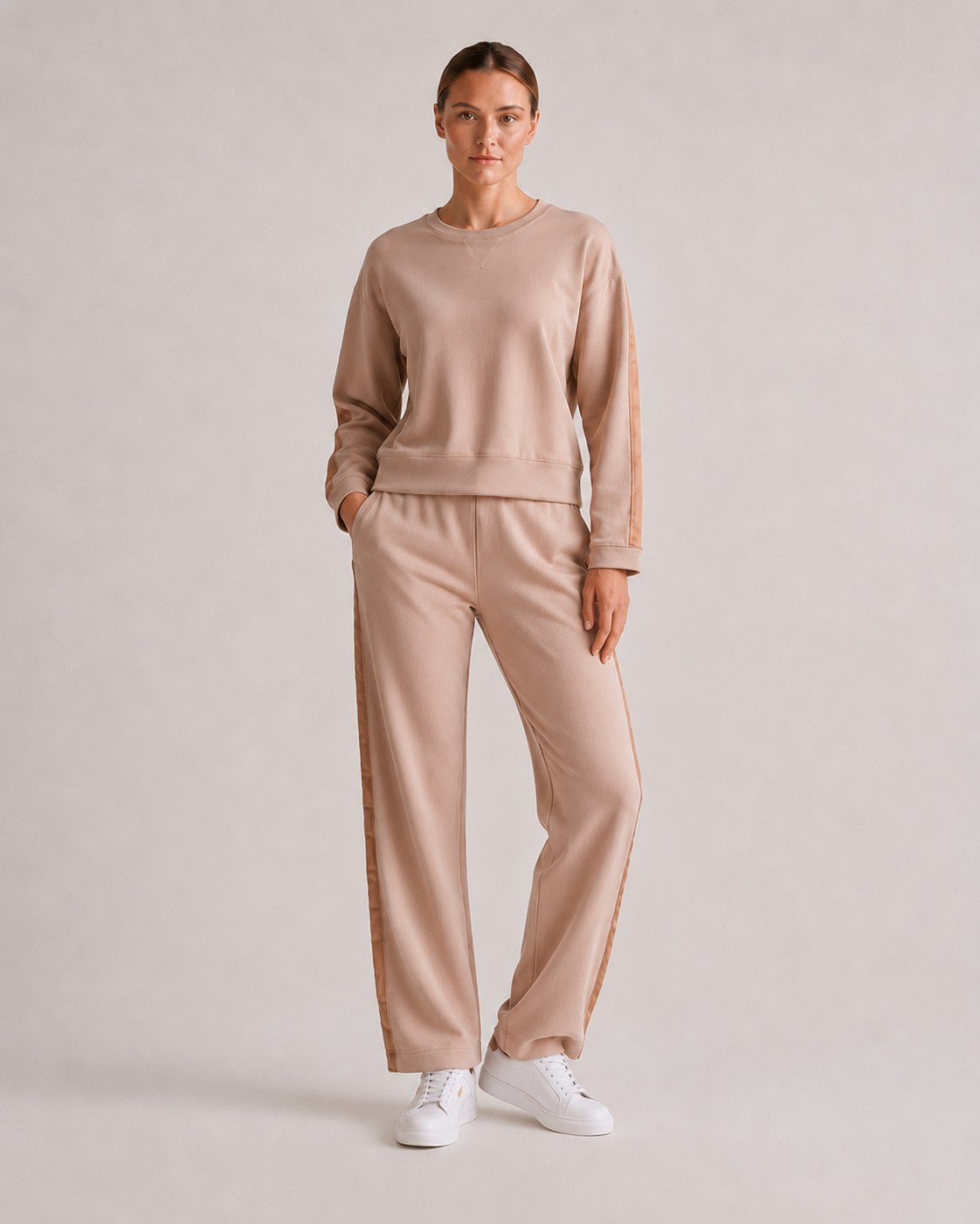Beige Flow Luxe Lounge Top