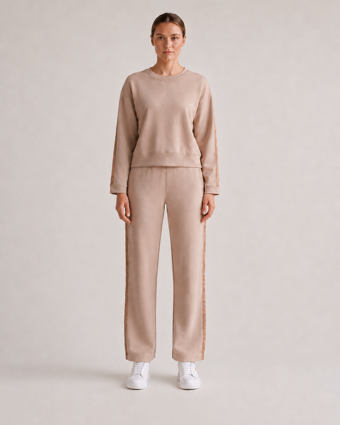 Beige Flow Luxe Lounge Top