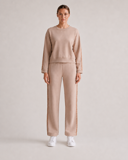 Beige Flow Luxe Lounge Top