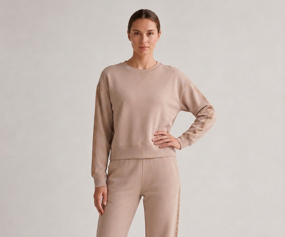 Beige Flow Luxe Lounge Top