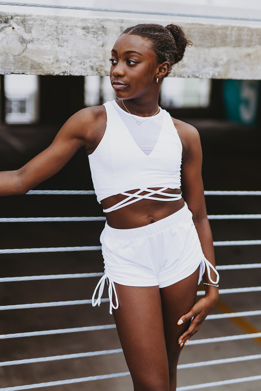 Youth White String Shorts