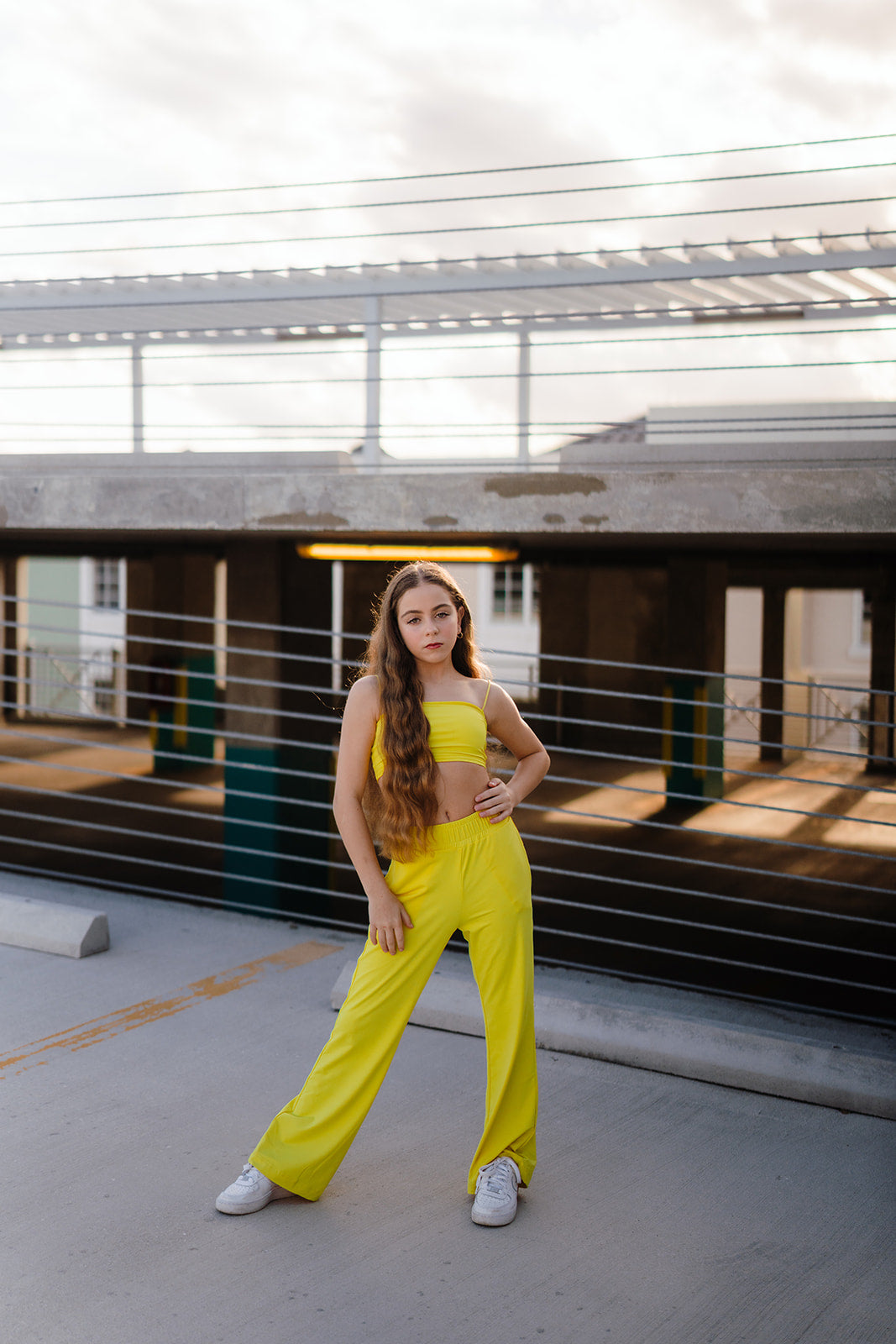 Youth Sunglow Yellow Track Bandeau Top