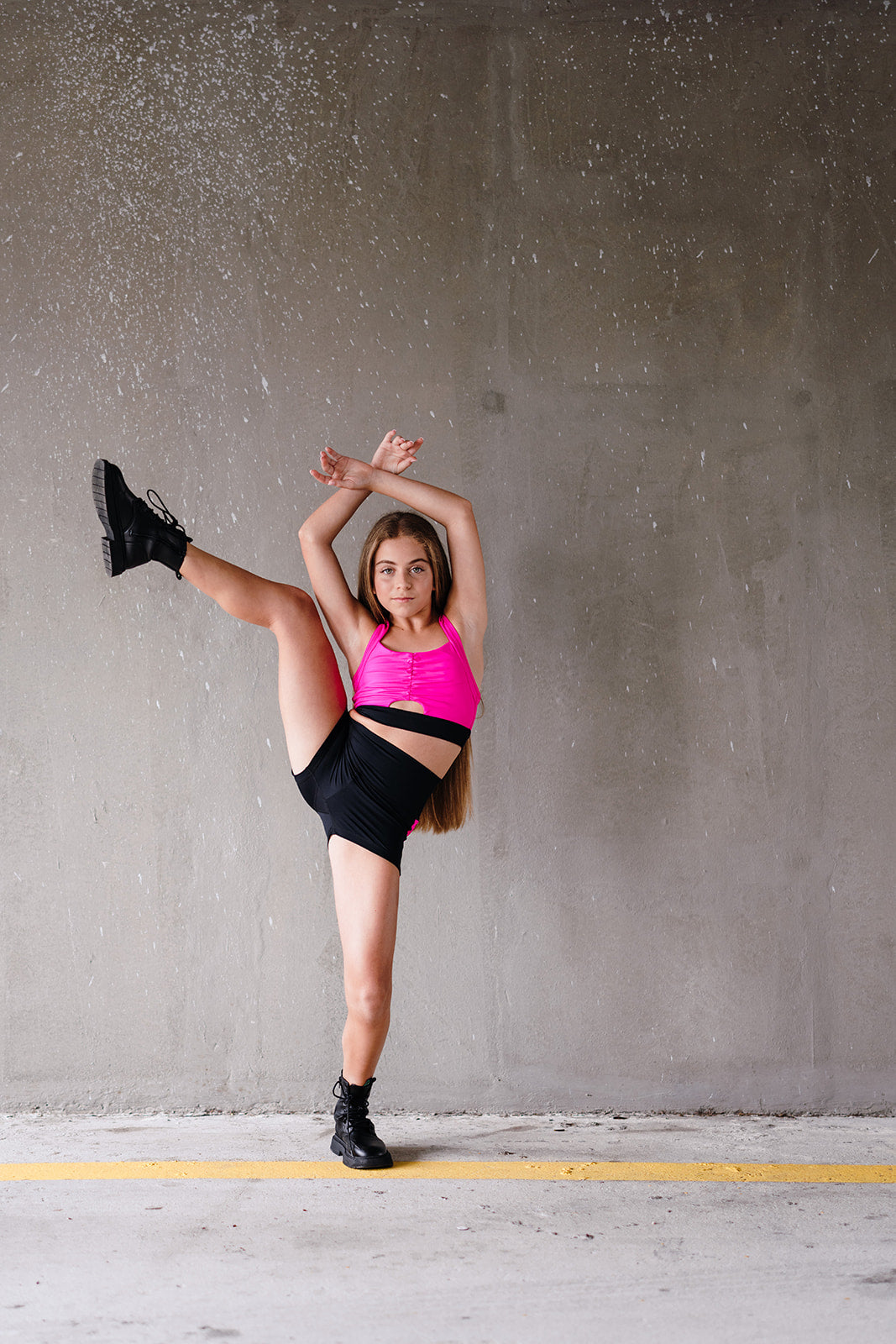 Youth Fuchsia Striped Shortie