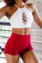 Scarlet Scrunch Side Shorts