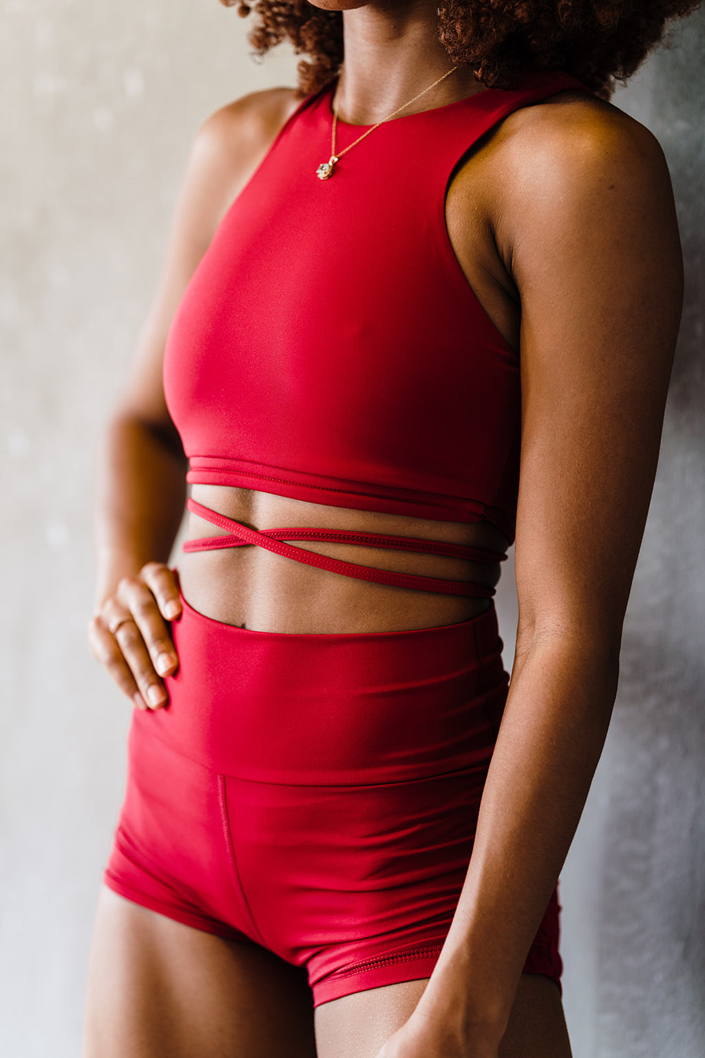 Youth Scarlet Tie Top