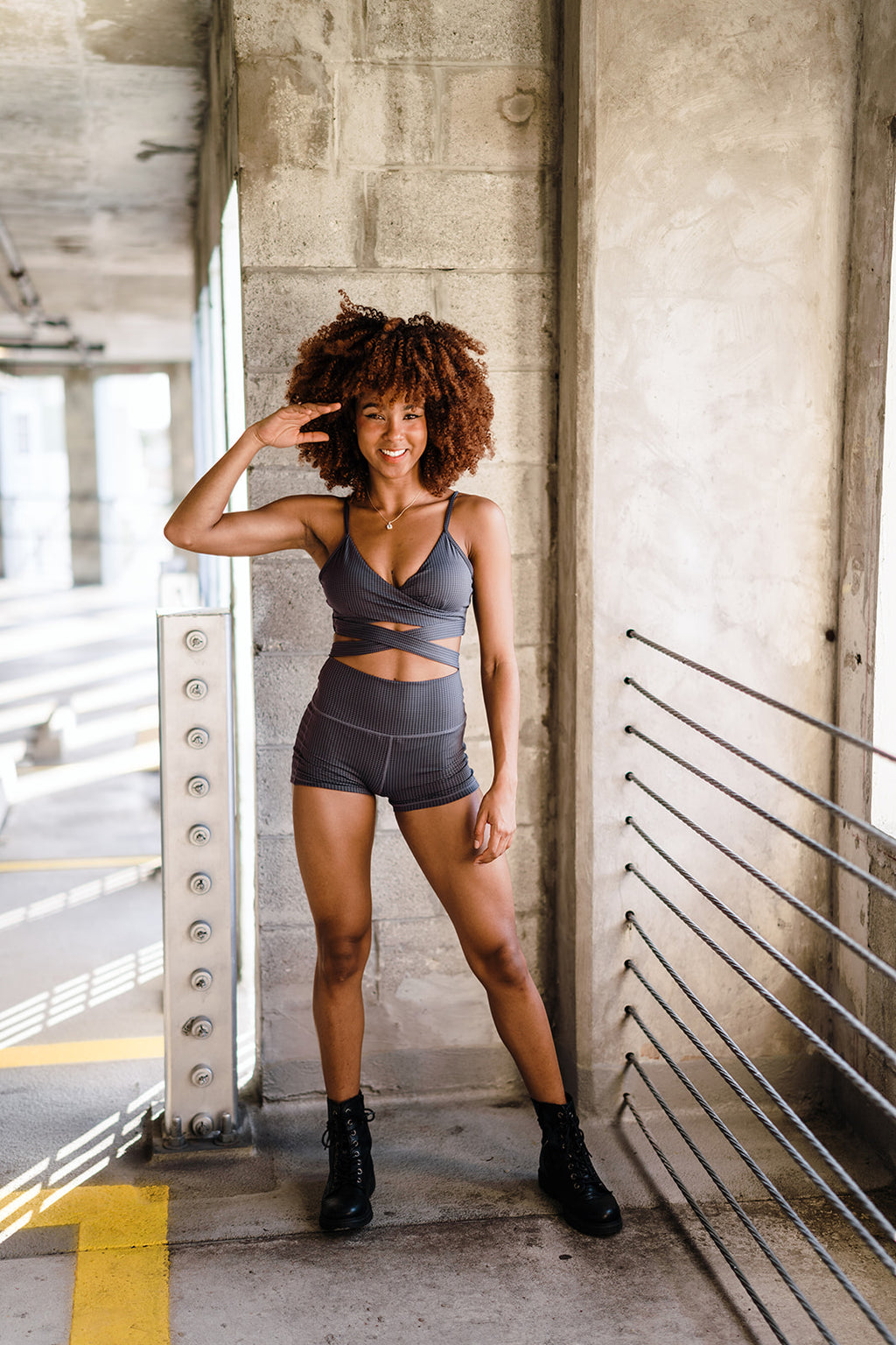 Slate Checkered Shortie