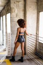 Slate Checkered Shortie