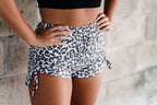 Black/White Cheetah String Shorts