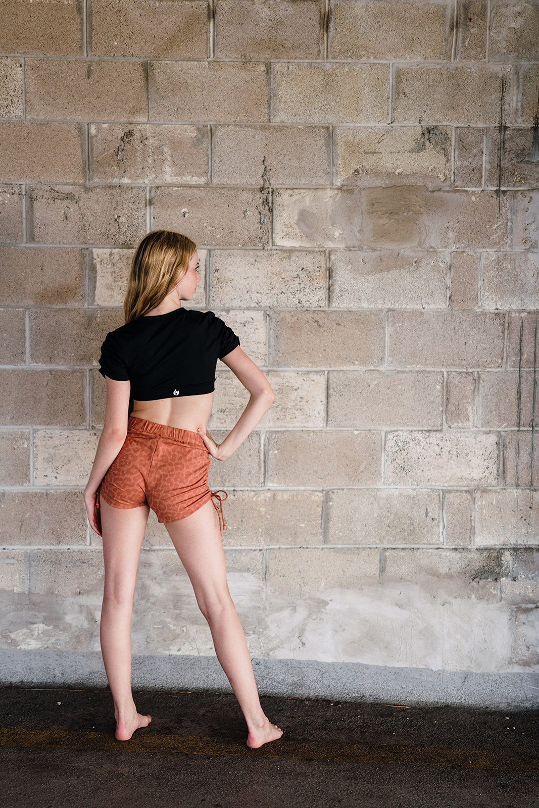 Rust Orange Cheetah String Shorts
