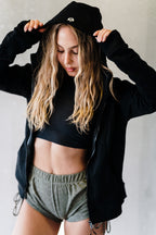 Army Green Cheetah String Shorts