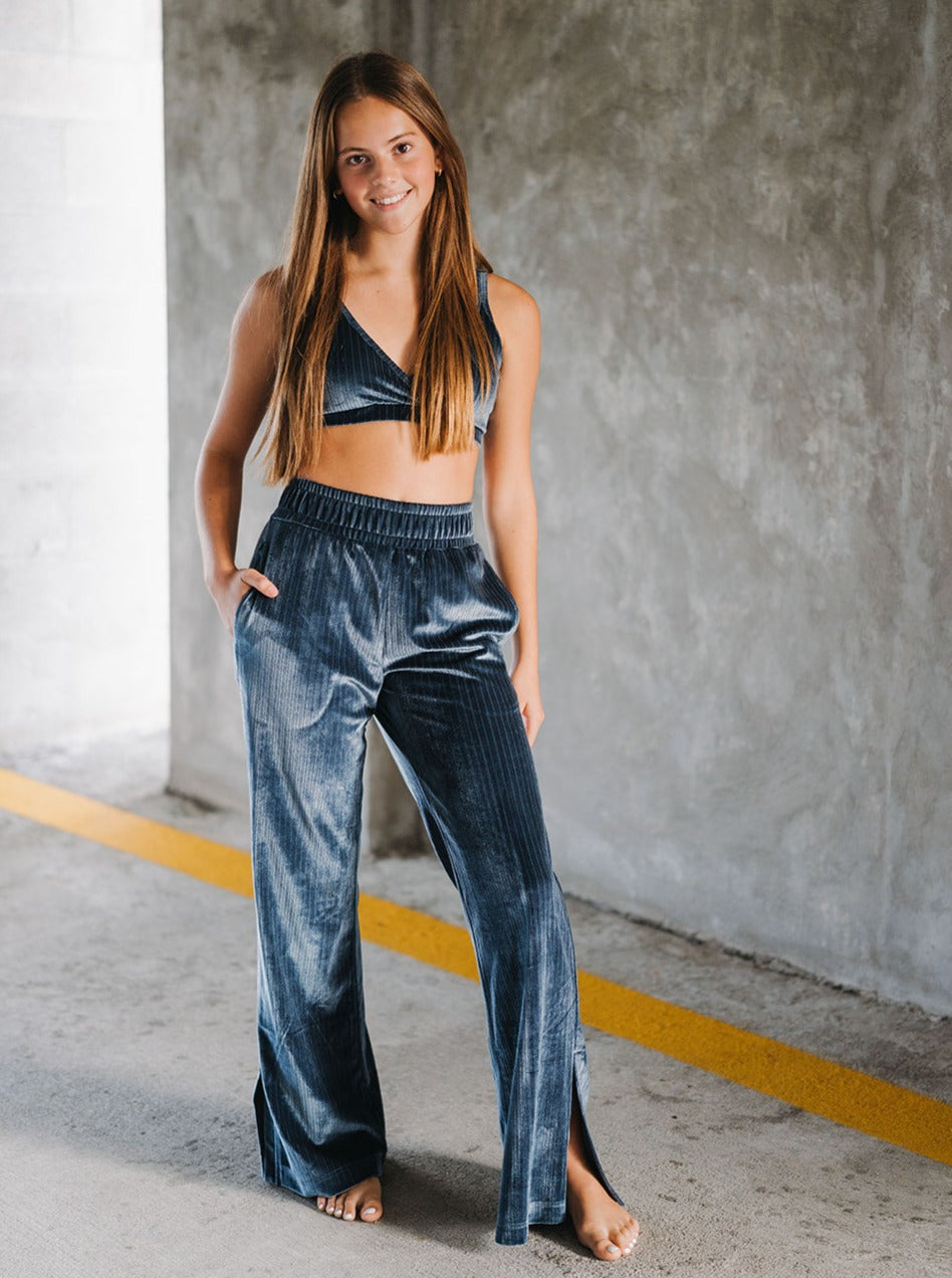 Youth Slate Blue Starry Triangle Top