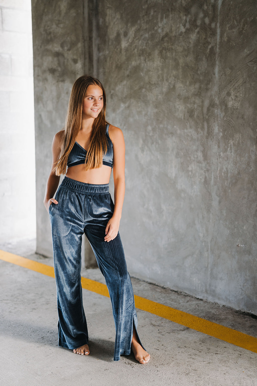 Youth Slate Blue Starry Triangle Top