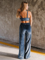 Slate Blue Starry Triangle Top