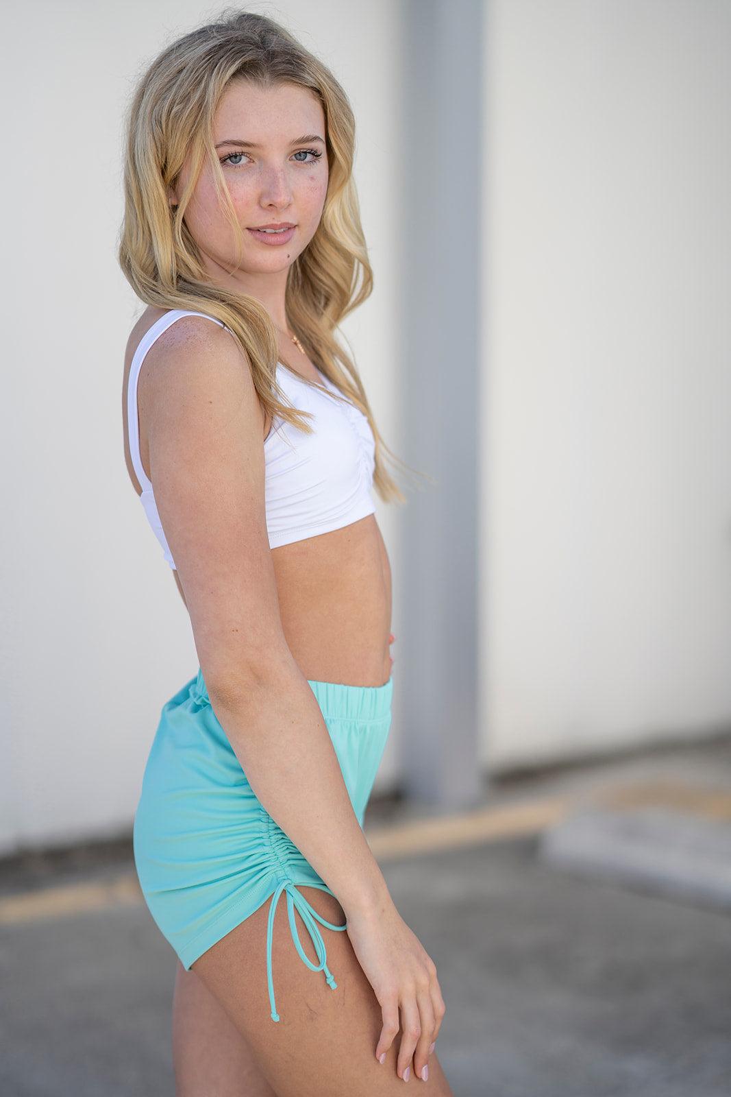 Turquoise Electric String Shorts - Werk Dancewear