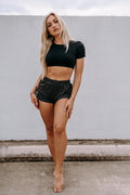 Cheetah String Shorts in Grey - Werk Dancewear