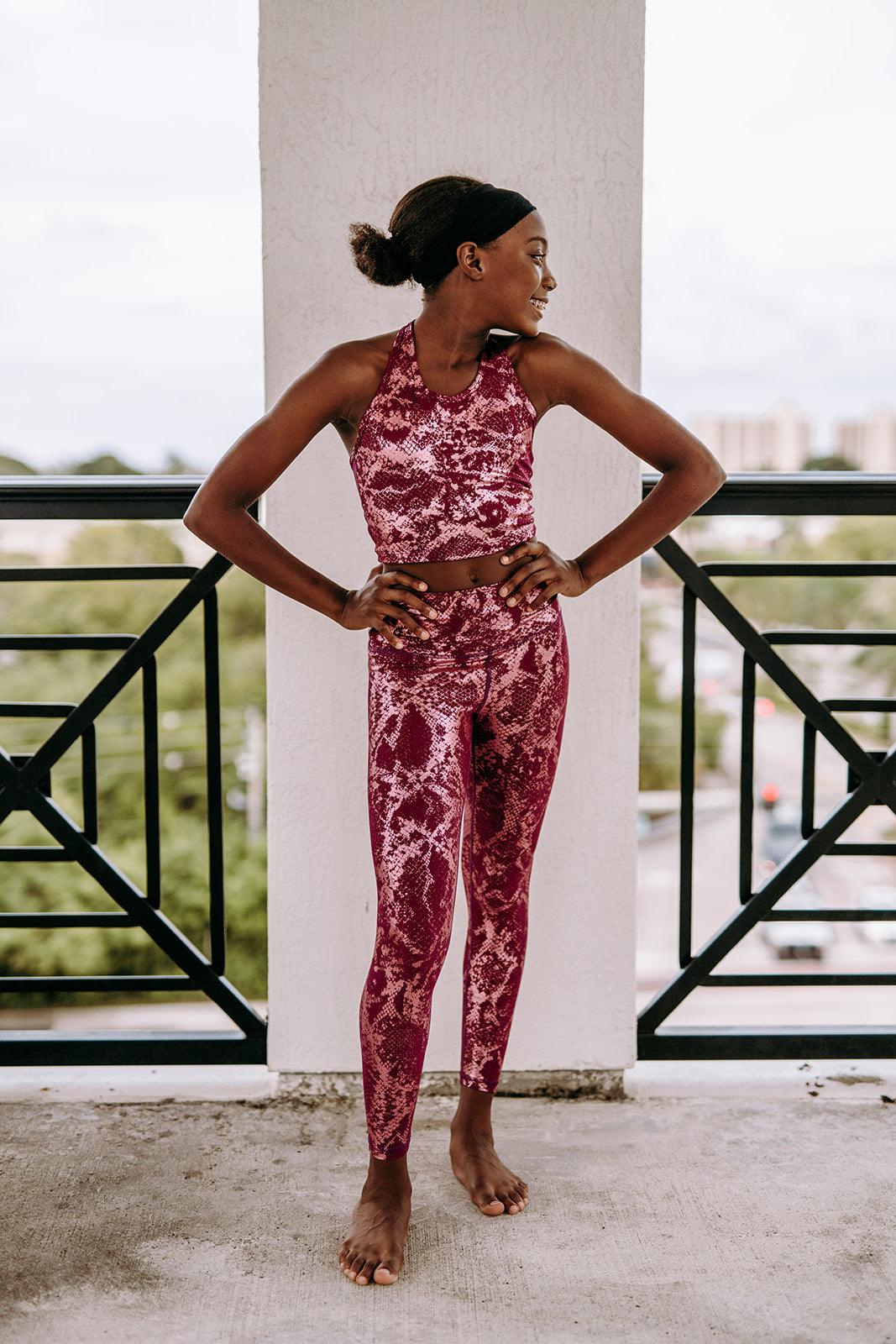 Youth Rose Metallic Leggings - Werk Dancewear