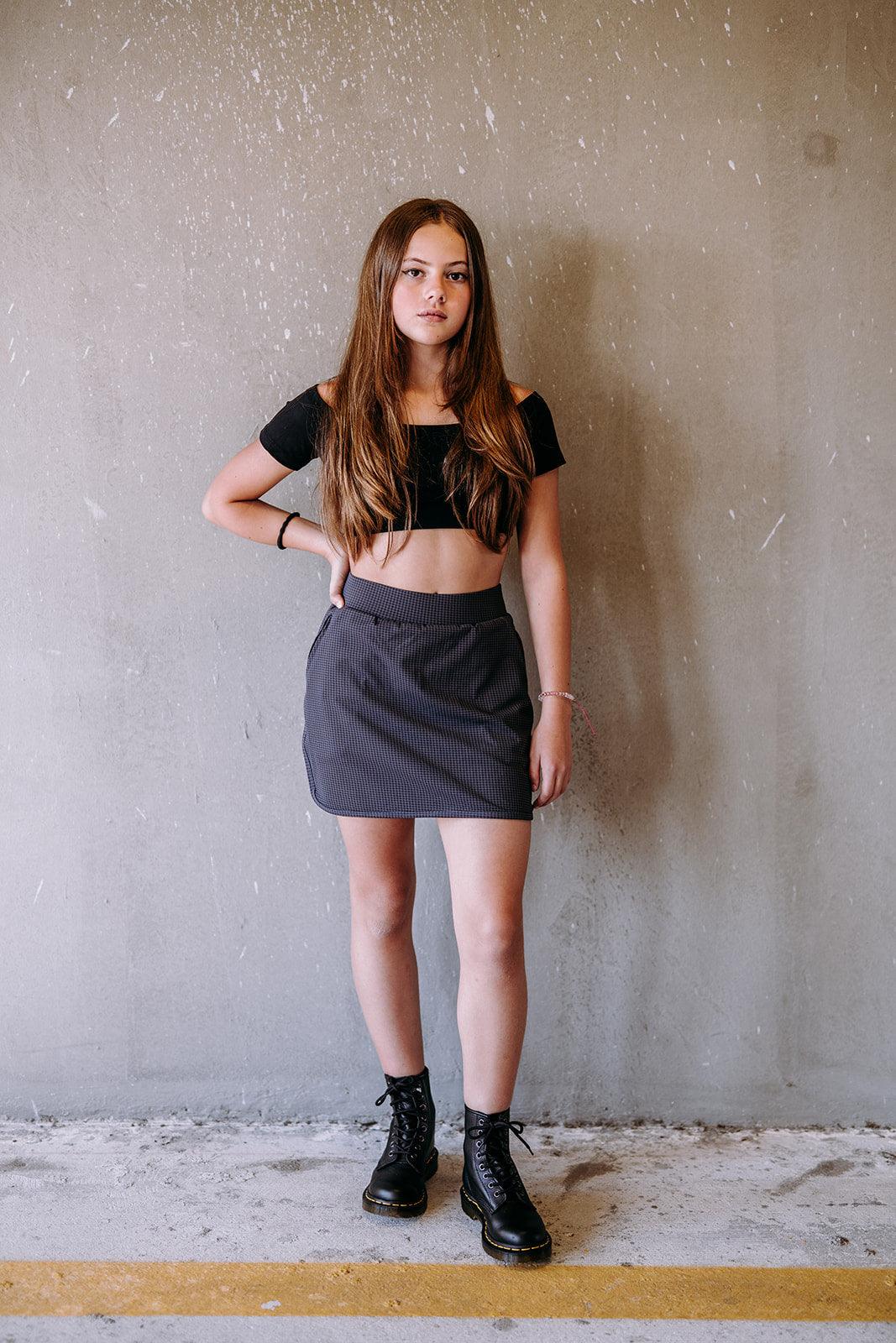Youth High-Waisted Side Pocket Skirt - Werk Dancewear